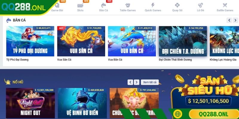 So Sánh QQ288 Và BET88 - Nên Lựa Chọn Nhà Cái Nào Trải Nghiệm Kho trò chơi phong phú